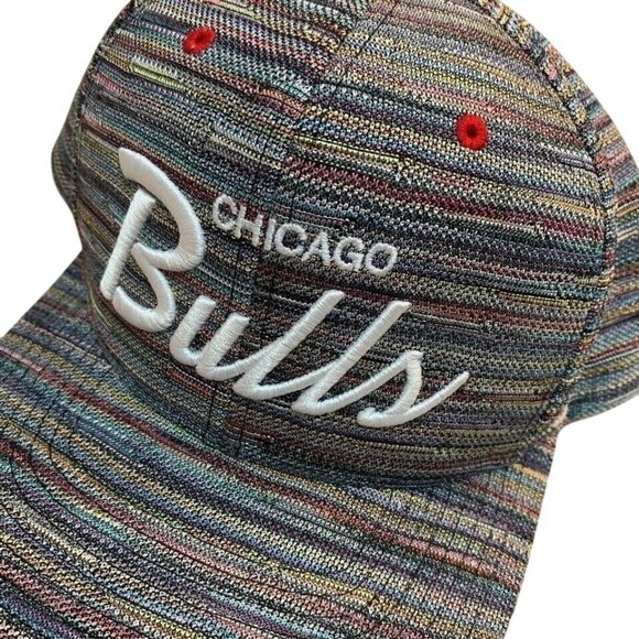 Chicago Bulls Hat Flat Brim Knit Fabric Snap Back One Size Urban Streetwear NBA - Picture 4 of 7
